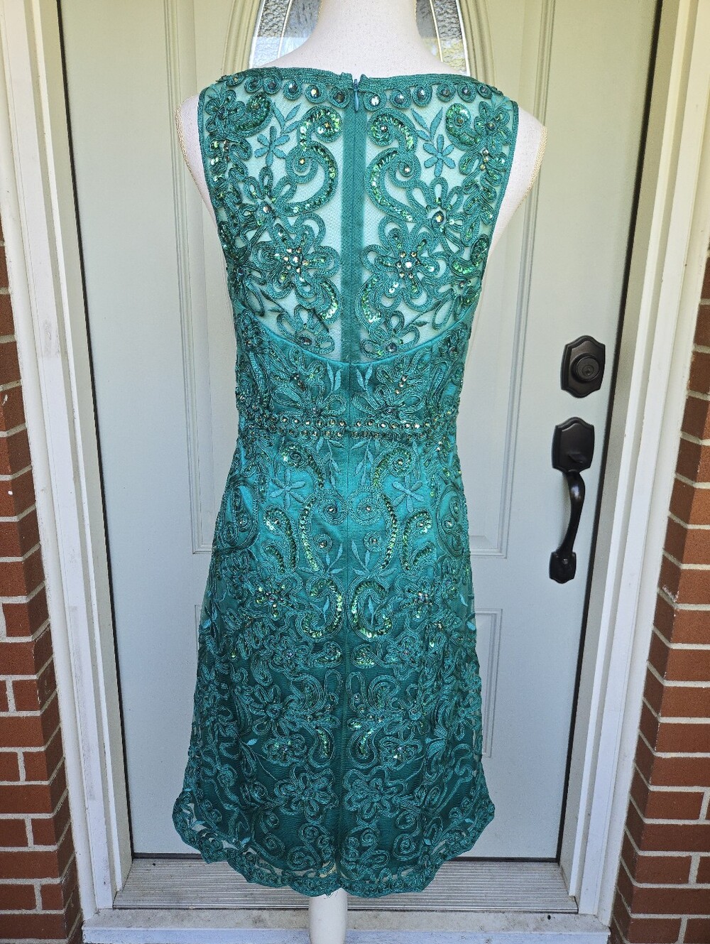 Cameron Blake By Mon Cheri Lace Evening Dress Jade 115604 - Picture 5 of 15